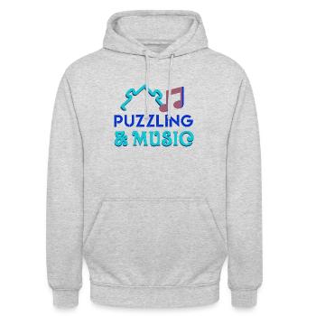 Musician Puzzling Jigsaw Puzzle Music - Unisex Hoodie - light heather grey - Front - Alina (178cm) & Michal (187cm)