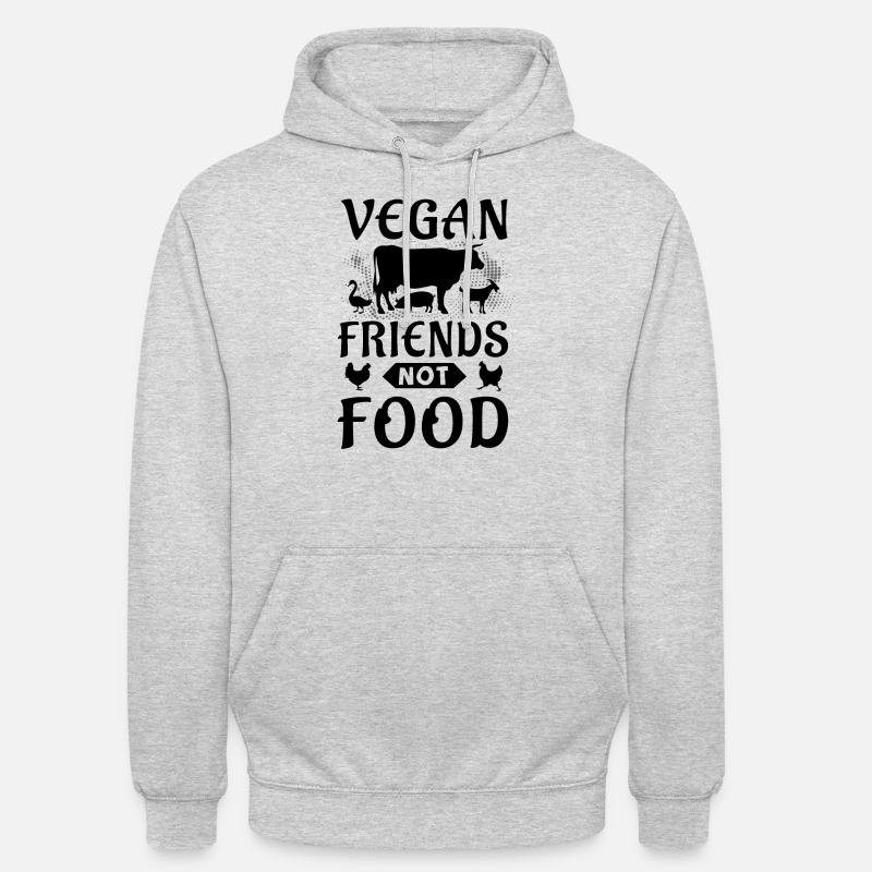 Amis pas de nourriture - végétalien - Sweat-shirt à capuche unisexe - gris clair chiné