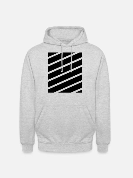 Stripes - Unisex Hoodie - Hellgrau meliert
