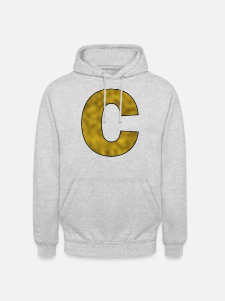 Letter C Gold - Unisex Hoodie - light heather grey