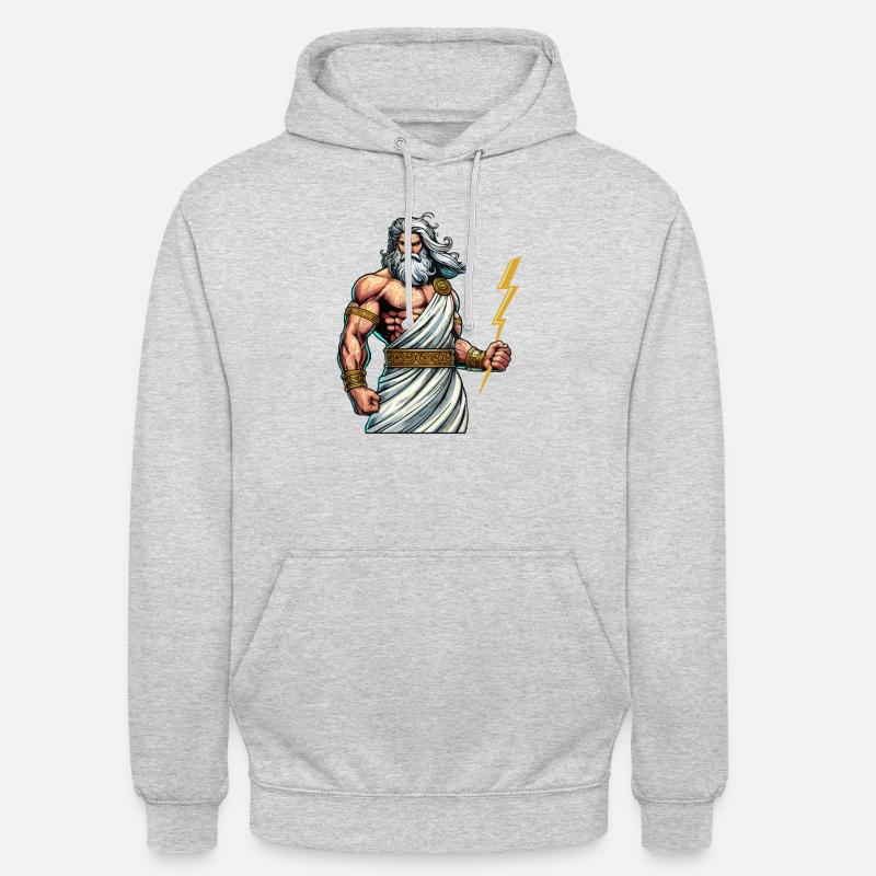 Zeus - Bluza z kapturem typu unisex - jasnoszary melanż