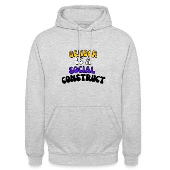Le genre est une construction sociale - Sweat-shirt à capuche unisexe - gris clair chiné - Devant - Alina (178cm) & Michal (187cm)