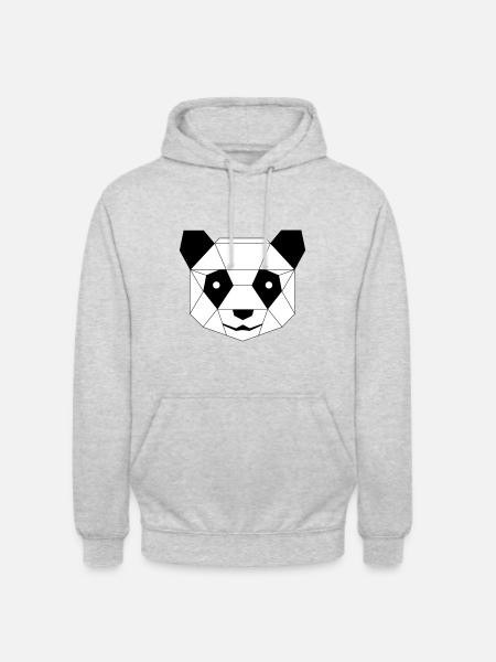 Panda und Pinguin - Unisex Hoodie - Hellgrau meliert