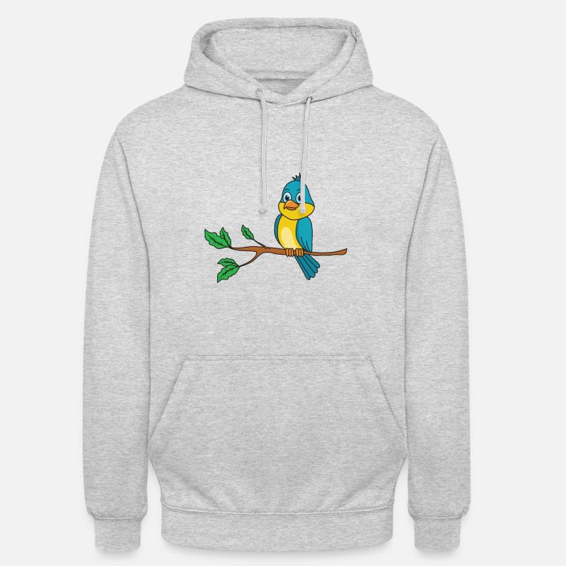 oiseau - Sweat-shirt à capuche unisexe - gris clair chiné