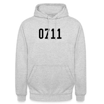 0711 Crew - Unisex Hoodie - Hellgrau meliert - Vorne - Alina (178cm) & Michal (187cm)