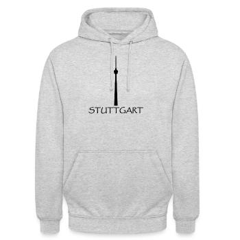 Stuttgart - Sweat-shirt à capuche unisexe - gris clair chiné - Devant - Alina (178cm) & Michal (187cm)
