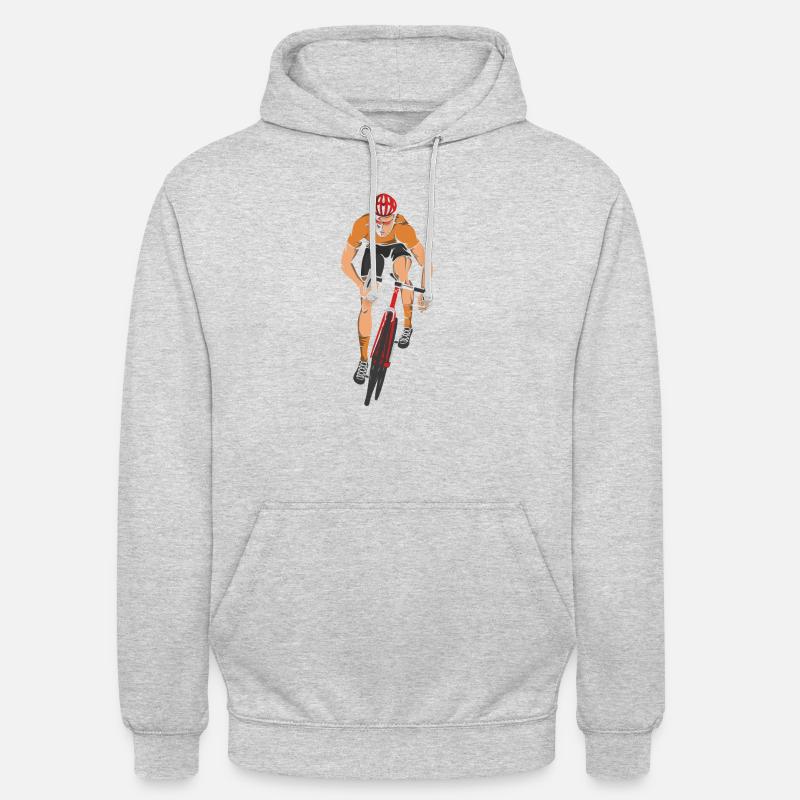 Cycliste de course - Sweat-shirt à capuche unisexe - gris clair chiné