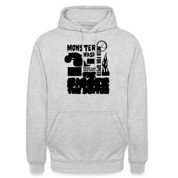 Monstertruck - Unisex Hoodie - Hellgrau meliert - Vorne - Alina (178cm) & Michal (187cm)