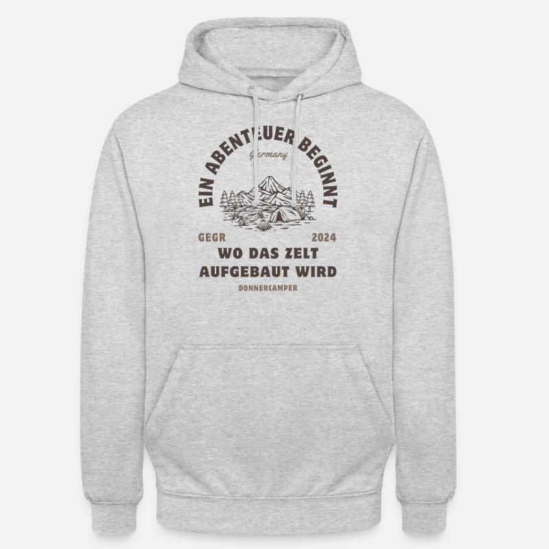 Ein Abenteuer beginnt da... - Unisex Hoodie - Hellgrau meliert