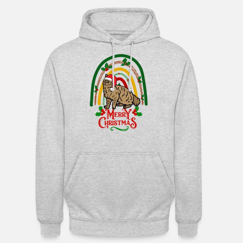 Pixie Bob Chat Noël - Sweat-shirt à capuche unisexe - gris clair chiné
