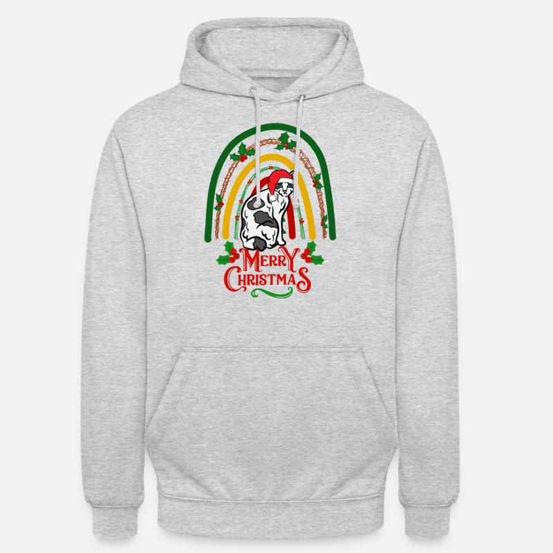 Chat Bobtail japonais Noël - Sweat-shirt à capuche unisexe - gris clair chiné