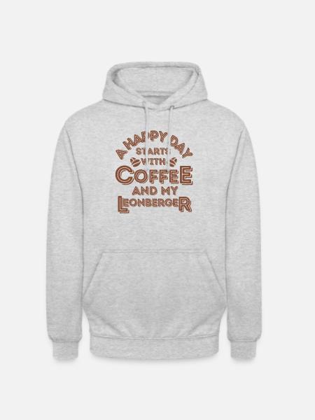 Leonberger Coffee Dog Cafe - Unisex Hoodie - light heather grey