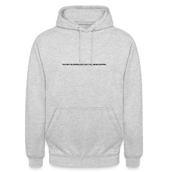 Unfriendly Austria - Unisex Hoodie - Hellgrau meliert - Vorne - Alina (178cm) & Michal (187cm)