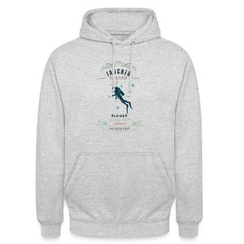 Taucher Shirt · Flossen Luft · Feucht Geschenk - Unisex Hoodie - Hellgrau meliert - Vorne - Alina (178cm) & Michal (187cm)