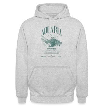 Rotfeuerfisch Marine Fish Keeper Moderne Streetwear - Unisex Hoodie - Hellgrau meliert - Vorne - Alina (178cm) & Michal (187cm)