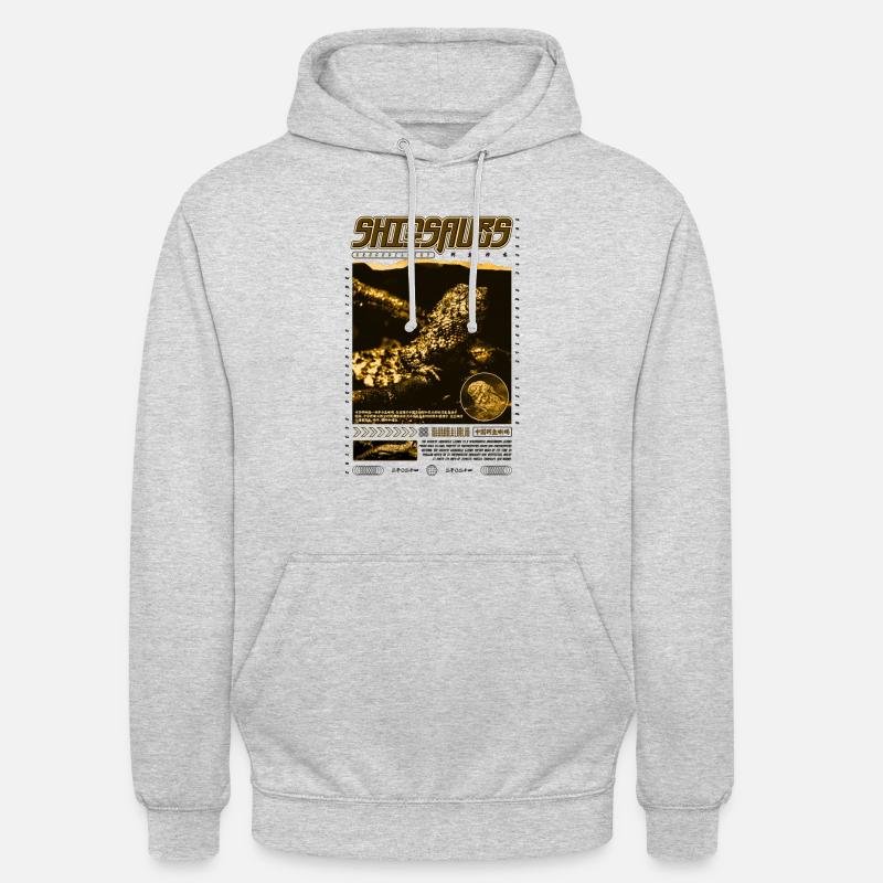 Chinesisches Krokodil Eidechse Shinisaurus Crocodilurus - Unisex Hoodie - Hellgrau meliert