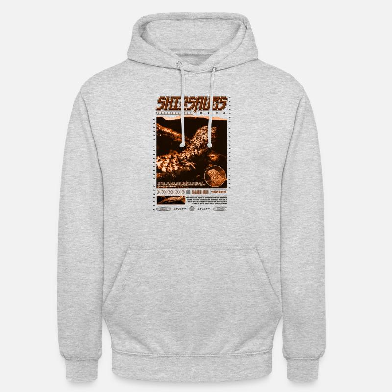 Chinesisches Krokodil Eidechse Shinisaurus Crocodilurus - Unisex Hoodie - Hellgrau meliert