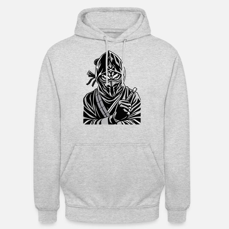 Ninja - Sweat-shirt à capuche unisexe - gris clair chiné