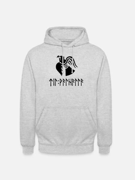 Til Valhalla in runes - Unisex Hoodie - light heather grey
