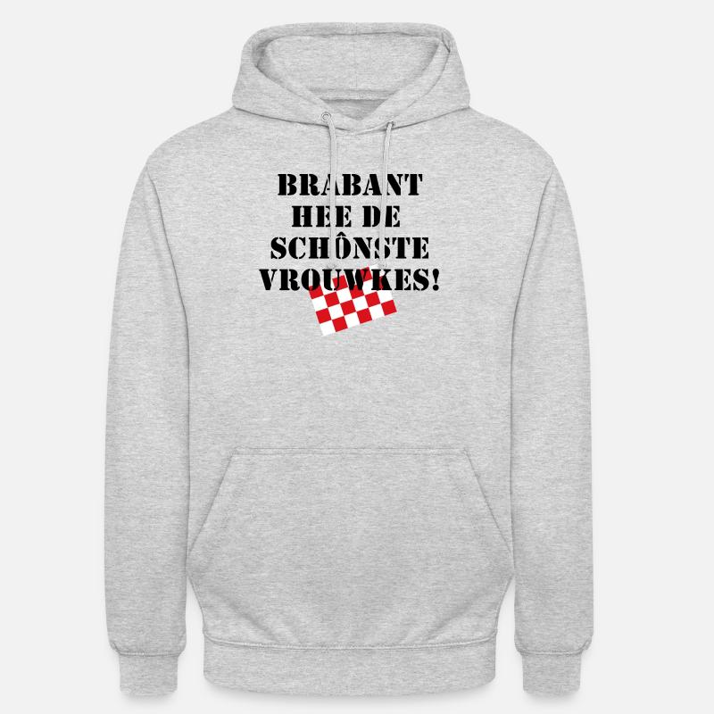 Brabant hee de schônste vrouwkes, BrabantsBeste - Sweat-shirt à capuche unisexe - gris clair chiné