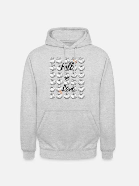 Fall in Love/ Herbst/ Herbstliebe - Unisex Hoodie - Hellgrau meliert