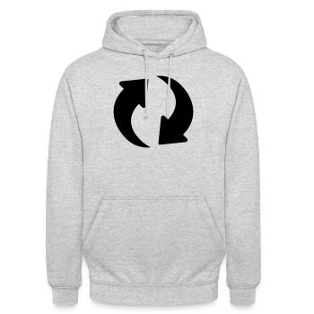 Cycle Icon Recycling Symbol Character Arrows - Unisex Hoodie - light heather grey - Front - Alina (178cm) & Michal (187cm)