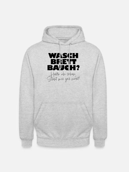 Waschbrettbauch - Unisex Hoodie - Hellgrau meliert