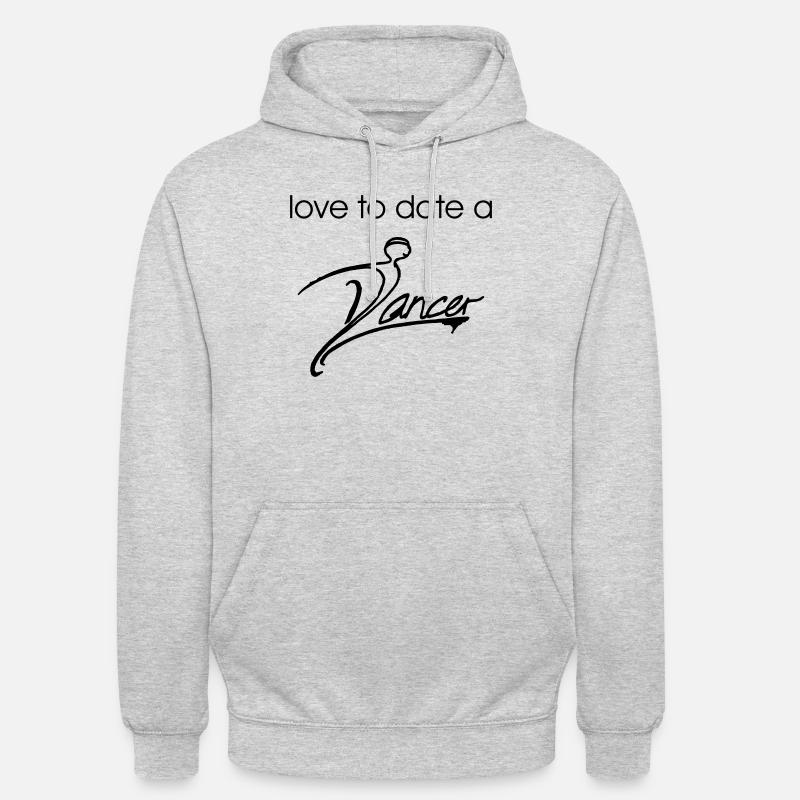 J’adore sortir avec une danseuse - design noir - Sweat-shirt à capuche unisexe - gris clair chiné