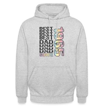 Meilleur papa du monde depuis 1965 Fête des pères - Sweat-shirt à capuche unisexe - gris clair chiné - Devant - Alina (178cm) & Michal (187cm)