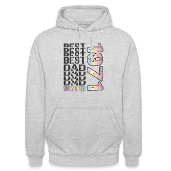 Bester Papa der Welt seit 1971 Vatertag - Unisex Hoodie - Hellgrau meliert - Vorne - Alina (178cm) & Michal (187cm)