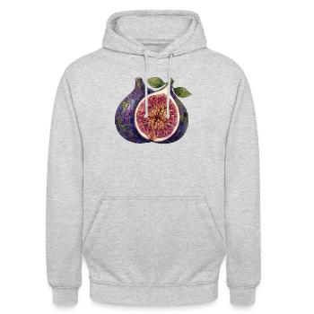 Mosaïque de figues - Art fruitier pour les amateurs de gastronomie - Sweat-shirt à capuche unisexe - gris clair chiné - Devant - Alina (178cm) & Michal (187cm)