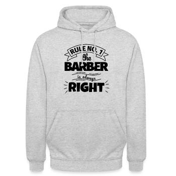 BARBER funny gift - Unisex Hoodie - light heather grey - Front - Alina (178cm) & Michal (187cm)