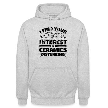 Keramik lustiges Geschenk - Unisex Hoodie - Hellgrau meliert - Vorne - Alina (178cm) & Michal (187cm)