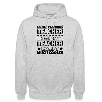 Cadeau pour les enseignants pour la planification de carrière - Sweat-shirt à capuche unisexe - gris clair chiné - Devant - Alina (178cm) & Michal (187cm)