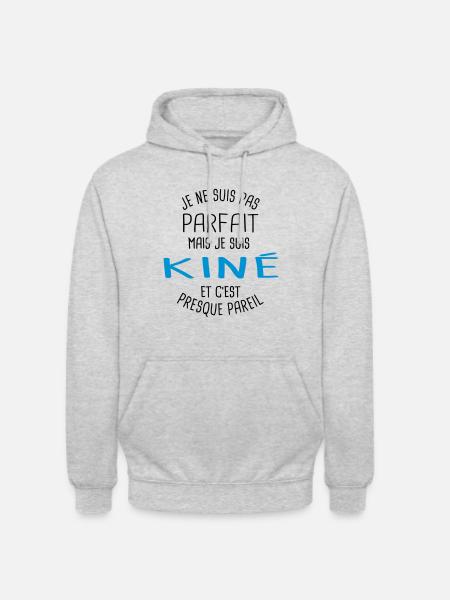 Pas parfait mais kiné - Sweat-shirt à capuche unisexe - gris clair chiné