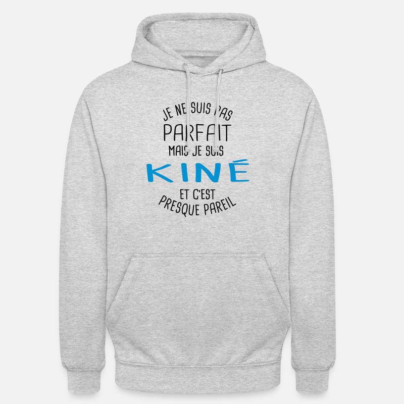 Pas parfait mais kiné - Sweat-shirt à capuche unisexe - gris clair chiné