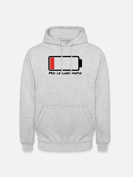 Monday morning – dead battery - Unisex Hoodie - light heather grey