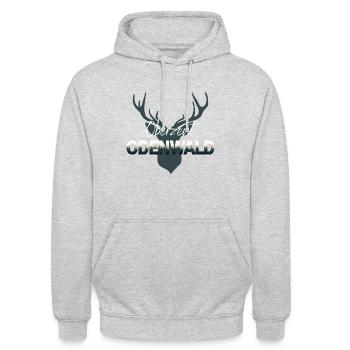 Oberzent Odenwald - Unisex Hoodie - Hellgrau meliert - Vorne - Alina (178cm) & Michal (187cm)