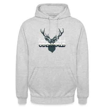 Fränkisch Crumbach Odenwald - Unisex Hoodie - Hellgrau meliert - Vorne - Alina (178cm) & Michal (187cm)