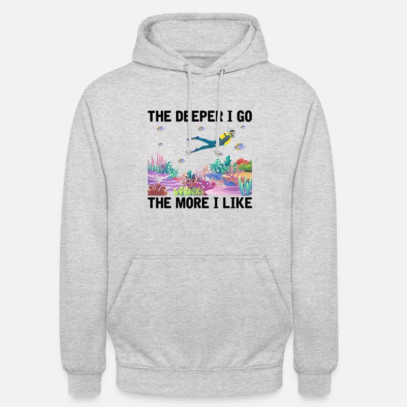 Plongée Aventure Plongeurs Mer Océan - Sweat-shirt à capuche unisexe - gris clair chiné