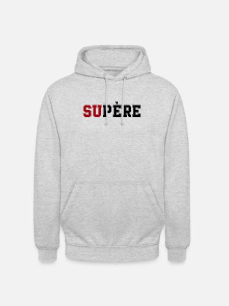 Supère - Sweat-shirt à capuche unisexe - gris clair chiné