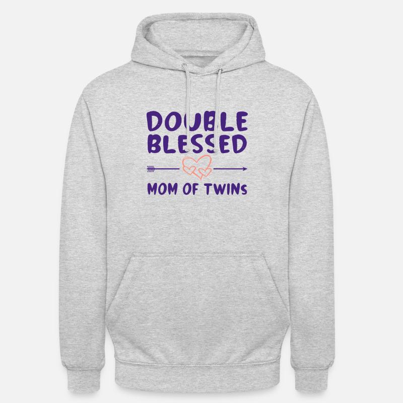 Zwillingsmutter Leben Doppelzimmer - Unisex Hoodie - Hellgrau meliert