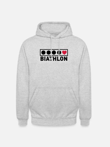 Biathlon targets with hearts - Unisex Hoodie - light heather grey