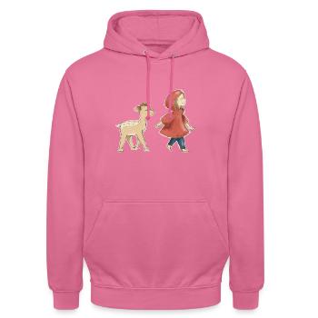 Bambi et la petite fille rouge, enfant - Sweat-shirt à capuche unisexe - rose - Devant - Alina (178cm) & Michal (187cm)