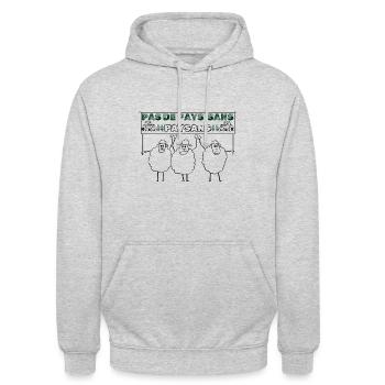 Pas de pays sans paysans - Sweat-shirt à capuche unisexe - gris clair chiné - Devant - Alina (178cm) & Michal (187cm)
