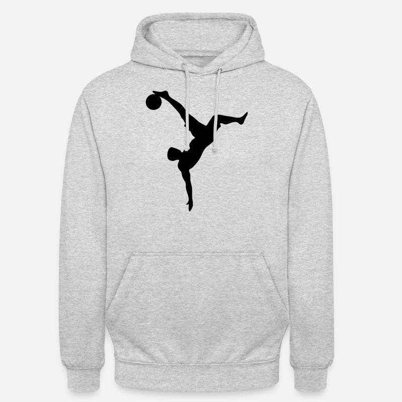Fussball Fallrückzieher - Unisex Hoodie - Hellgrau meliert