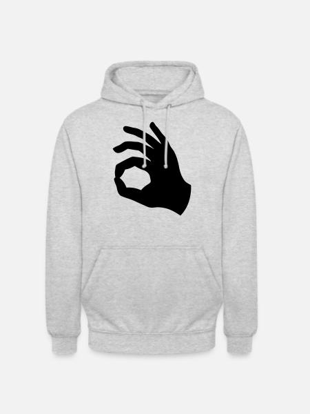 Rein Geschaut - Schwarz - Unisex Hoodie - Hellgrau meliert