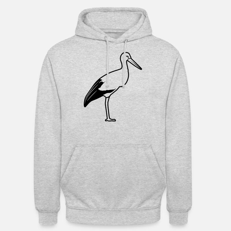 stands de cigogne - Sweat-shirt à capuche unisexe - gris clair chiné