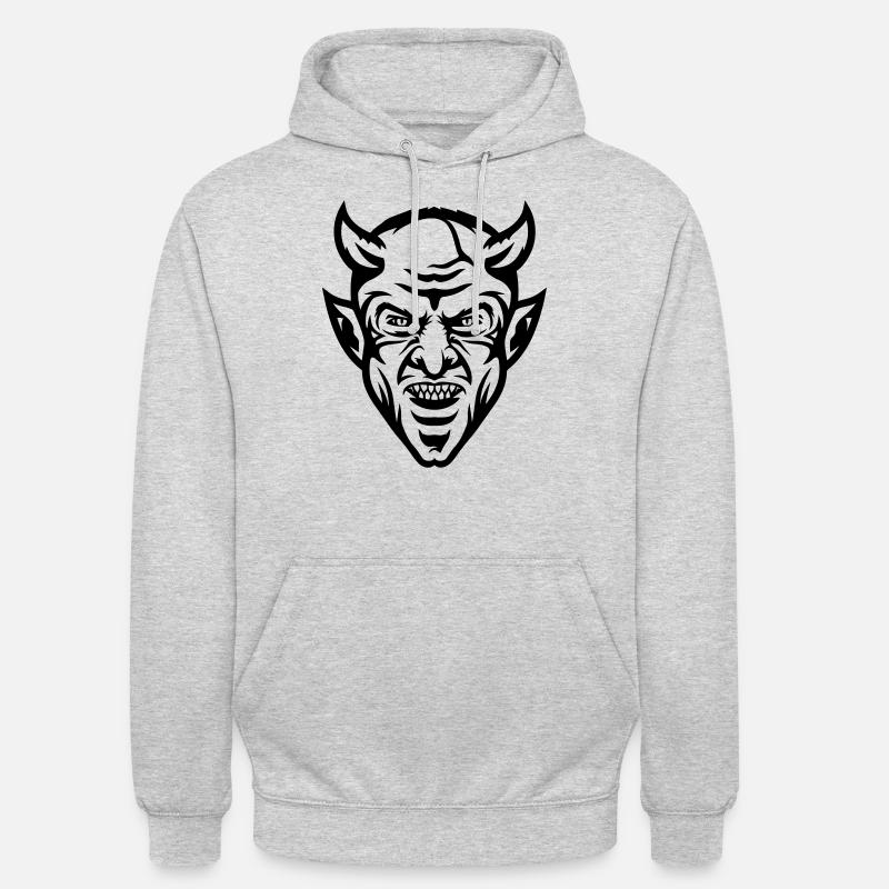 Devil 666 - Sweat-shirt à capuche unisexe - gris clair chiné