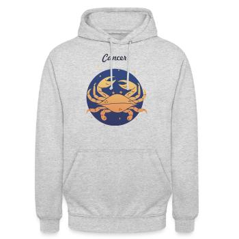 Cancer - Sweat-shirt à capuche unisexe - gris clair chiné - Devant - Alina (178cm) & Michal (187cm)